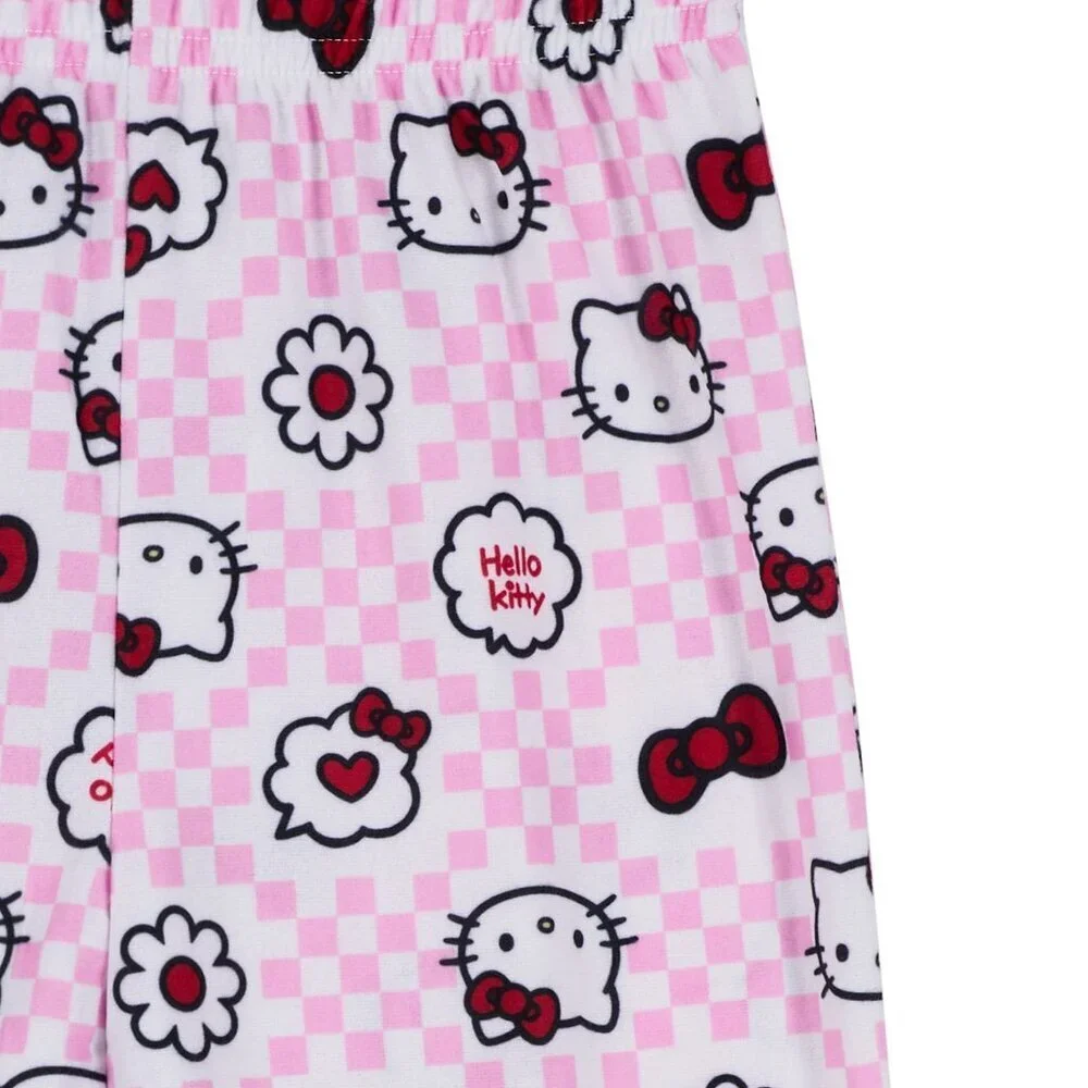 Hello Kitty Girls Long Sleeve Sleep Notch Collar Top and Pants Pajama Size 4